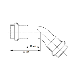 отвод waag 45 35 чертеж