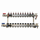 Коллектор WAAG 589.F 1"х3/4", 11вых., c клапанами, с расходомерами, сталь нерж., в сборе