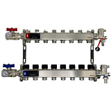 Коллектор WAAG 588.F 1"х3/4", 8вых., c клапанами, сталь нерж., в сборе