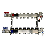 Коллектор WAAG 588.F 1"х3/4", 7вых., c клапанами, сталь нерж., в сборе