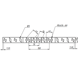 Планка монтажная waag чертеж 1