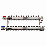 Коллектор WAAG 589.F 1"х3/4", 13вых., c клапанами, с расходомерами, сталь нерж., в сборе