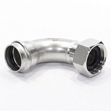 Отвод 90 28-1", WAAG Heavy Inox, пресс-резьба, вн., сталь нержавеющая, с накид.гайкой