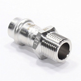 Переходник 15-1/2", WAAG Heavy Inox, пресс-резьба, нар., сталь нержавеющая