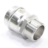 Переходник 54-1 1/2", WAAG Heavy Inox, пресс-резьба, нар., сталь нержавеющая