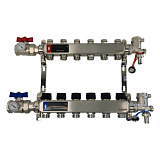 Коллектор WAAG 588.F 1"х3/4", 6вых., c клапанами, сталь нерж., в сборе