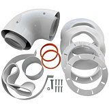 Отвод стартовый 90° 60/100, WAAG, раструб-труба, алюминий, универсальный