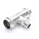 Тройник 28-1/2"-28, WAAG Heavy Inox, пресс-резьба, нар., сталь нержавеющая
