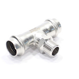 Тройник 22-1/2"-22, WAAG Heavy Inox, пресс-резьба, нар., сталь нержавеющая