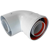 Отвод 90° 60/100, WAAG, раструб-труба, алюминий