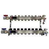 Коллектор WAAG 588.F 1"х3/4", 9вых., c клапанами, сталь нерж., в сборе