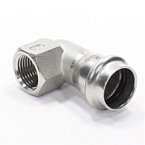 Отвод 90 22-1/2", WAAG Heavy Inox, пресс-резьба, вн., сталь нержавеющая