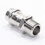 Переходник 18-1/2", WAAG Heavy Inox, пресс-резьба, нар., сталь нержавеющая