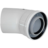 Отвод 45 60/100, WAAG, раструб-труба, алюминий/полипропилен, (для конденс.котла)