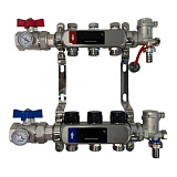 Коллектор WAAG 588.F 1"х3/4", 3вых., c клапанами, сталь нерж., в сборе