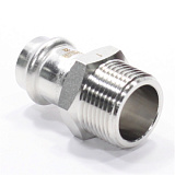 Переходник 22-1", WAAG Heavy Inox, пресс-резьба, нар., сталь нержавеющая