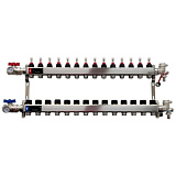 Коллектор WAAG 589.F 1"х3/4", 14вых., c клапанами, с расходомерами, сталь нерж., в сборе