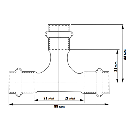 тройник waag 22 чертеж